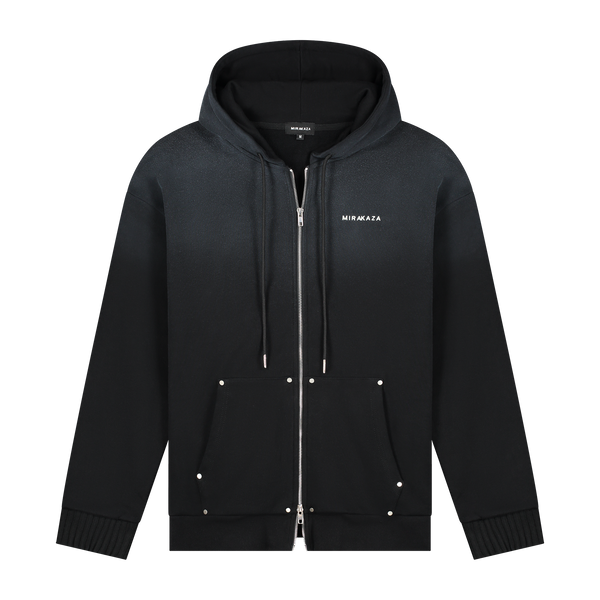 ★IN SILENCE★ Washed Damage Hooded Zip-Up BLACK IM2E2TO01BK Fucking Awesome Zippers Hoodie - Washed Black | Flatspot