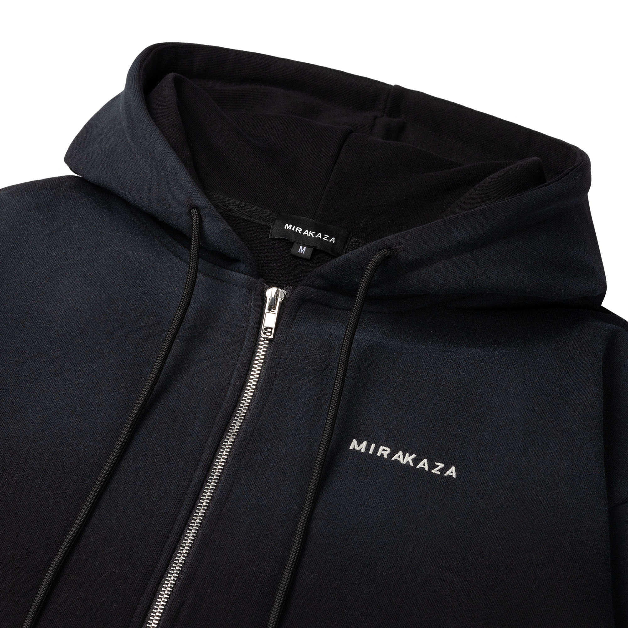 ZIPPED HOODIE WASHED BLACK